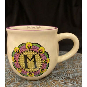Natural Life Initial Letter Monogram " M" Ceramic Coffee Mug Cup